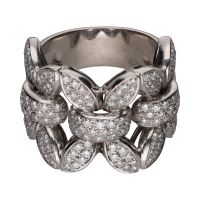 ANILLOS / SORTIJAS<BR>SORTIJA ANCHA EN ORO BLANCO Y BRILLANT...