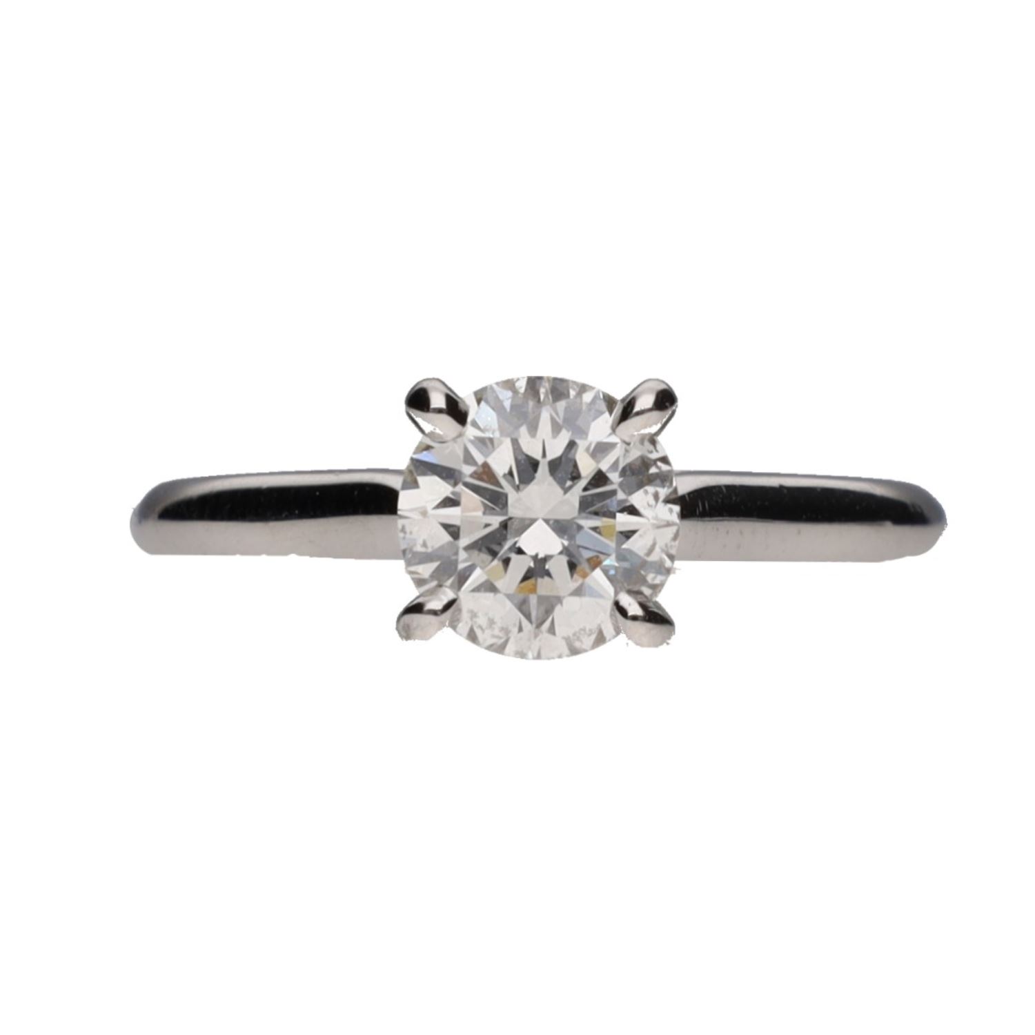 Sortija solitario de cartier en platino con un brillante 1,01ct. Talla 49.
