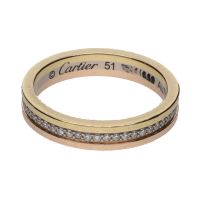 ANILLOS / SORTIJAS<BR>SORTIJA ALIANZA DE CARTIER TRES OROS C...
