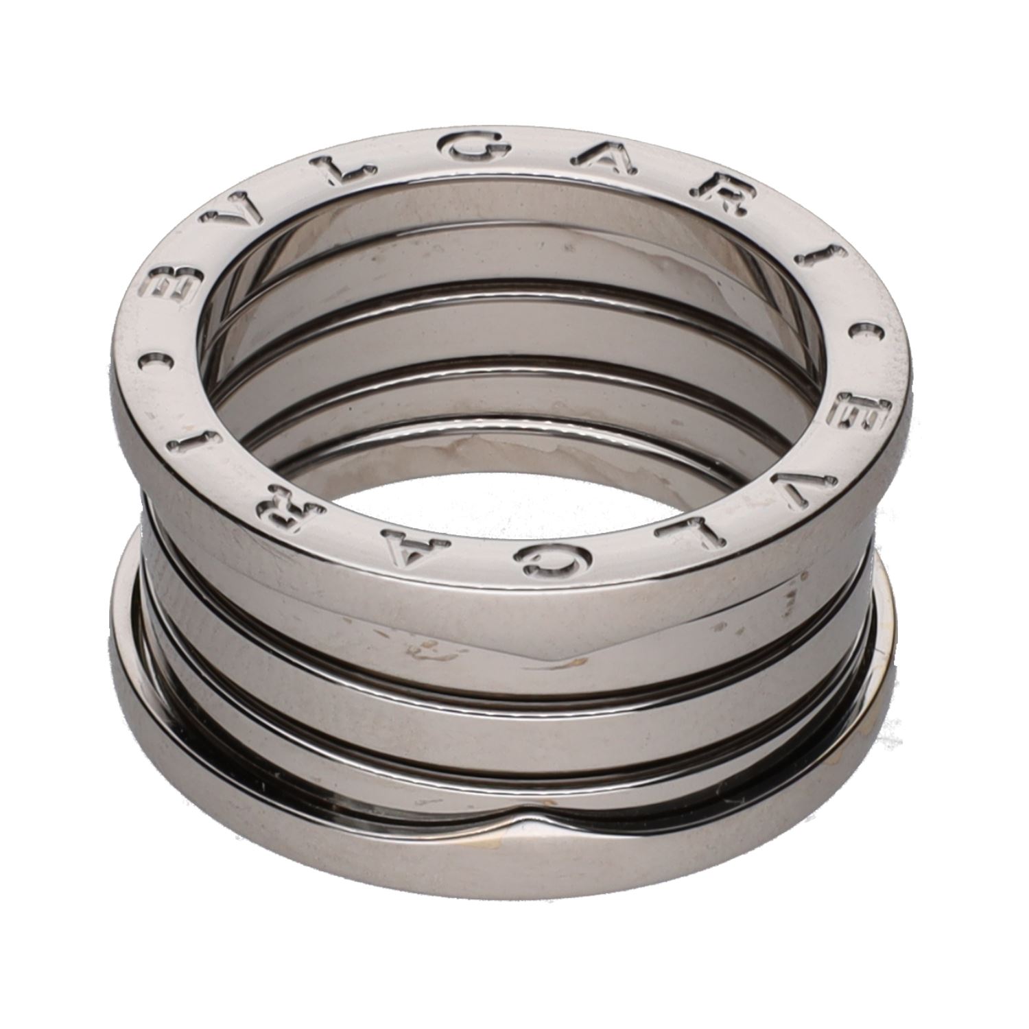 Sortija b-zero de bulgari cuatro bandas en oro blanco. Talla 56.