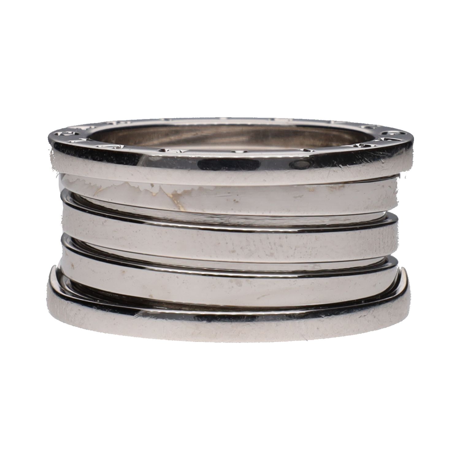 Sortija b-zero de bulgari cuatro bandas en oro blanco. Talla 56.