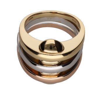 ANILLOS / SORTIJAS<BR>SORTIJA BULGARI EN TRES OROS. TALLA 15... · ref.: (AMSM)