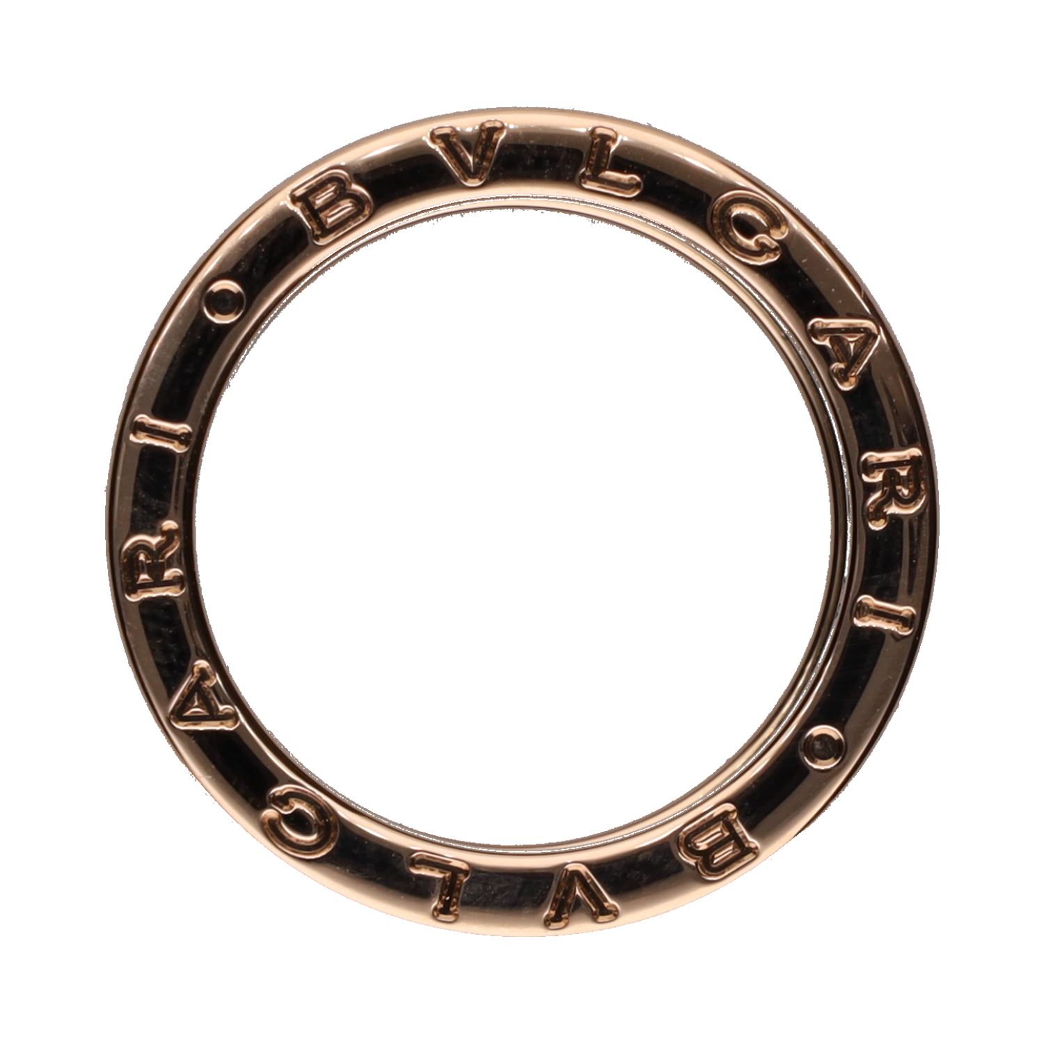 Sortija b-zero de bulgari en oro rosa y cerámica negra. Talla 56.