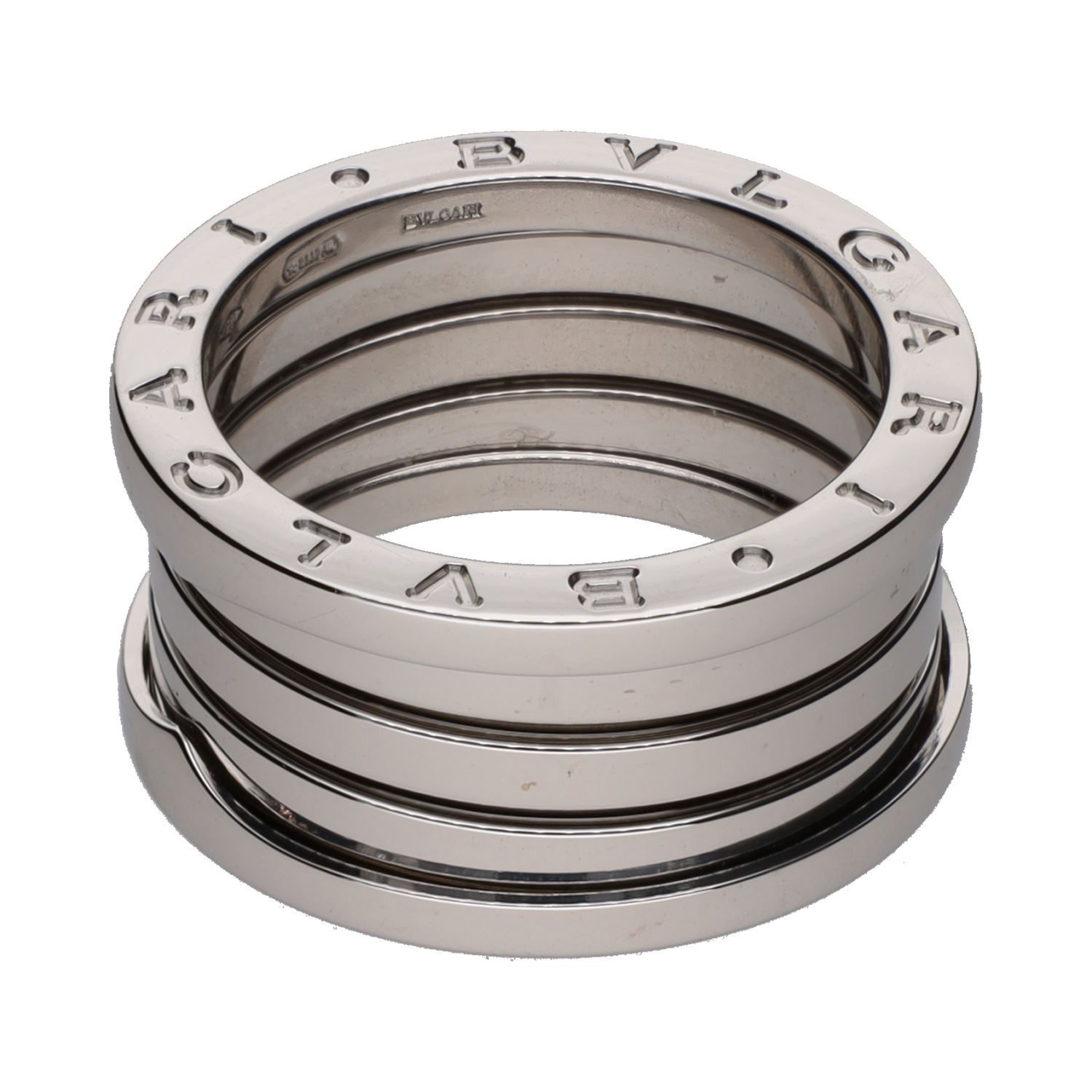 Sortija b-zero de bulgari cuatro bandas en oro blanco. Talla 56.