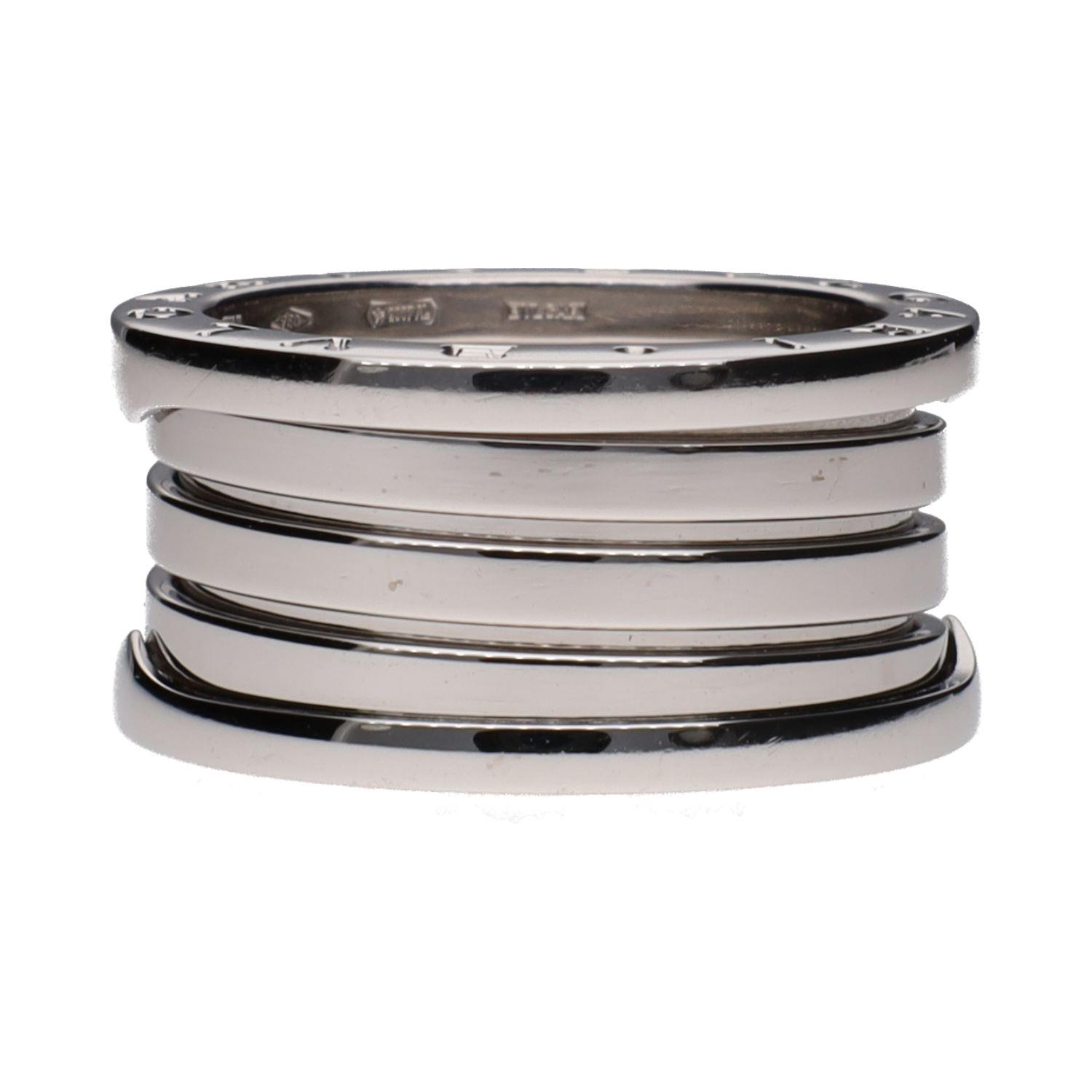 Sortija b-zero de bulgari cuatro bandas en oro blanco. Talla 56.