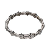 PULSERAS<BR>PULSERA EN ORO BLANCO CON MOTIVOS FLOR...