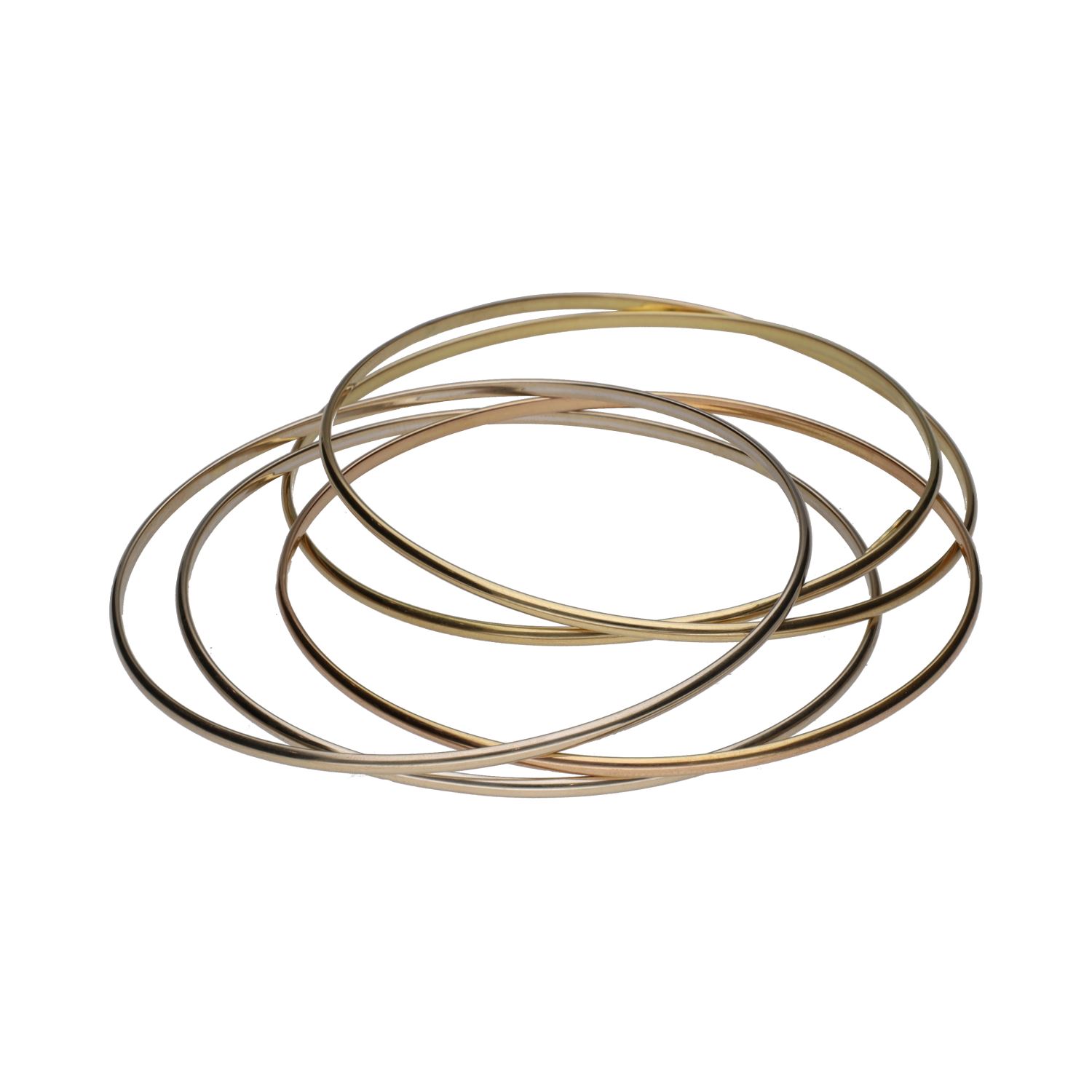 Pulsera aros entrelazados en oro amarillo.