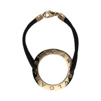 Pulsera bulgari bulgari en oro amarillo y cordón textil.