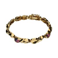 PULSERAS<BR>PULSERA EN ORO AMARILLO CON CUARZOS AM...