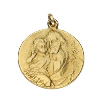 COLGANTES<BR>COLGANTE MEDALLA EN ORO AMARILLO CON I... · ref.: (LIM)