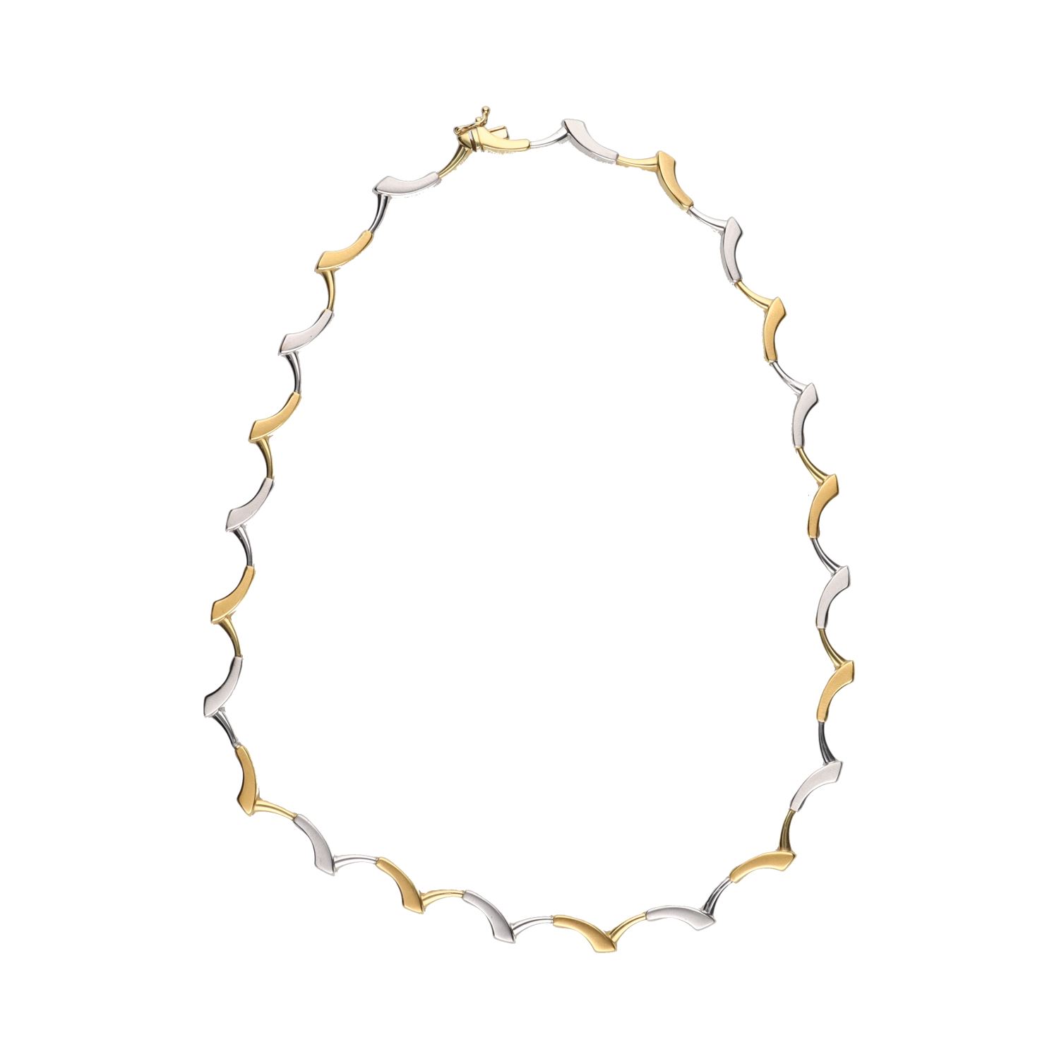 Collar semirrígido en oro amarillo y oro blanco.