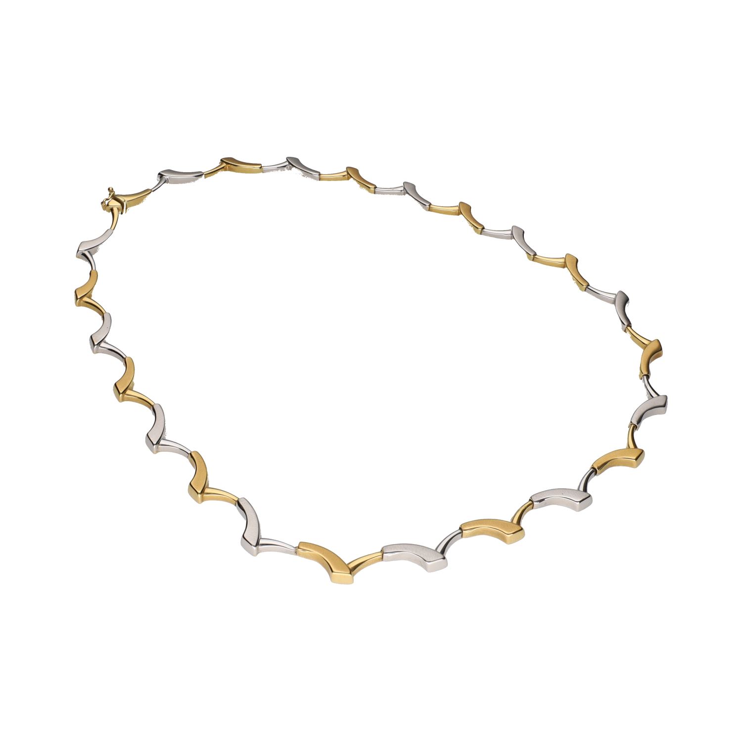 Collar semirrígido en oro amarillo y oro blanco.