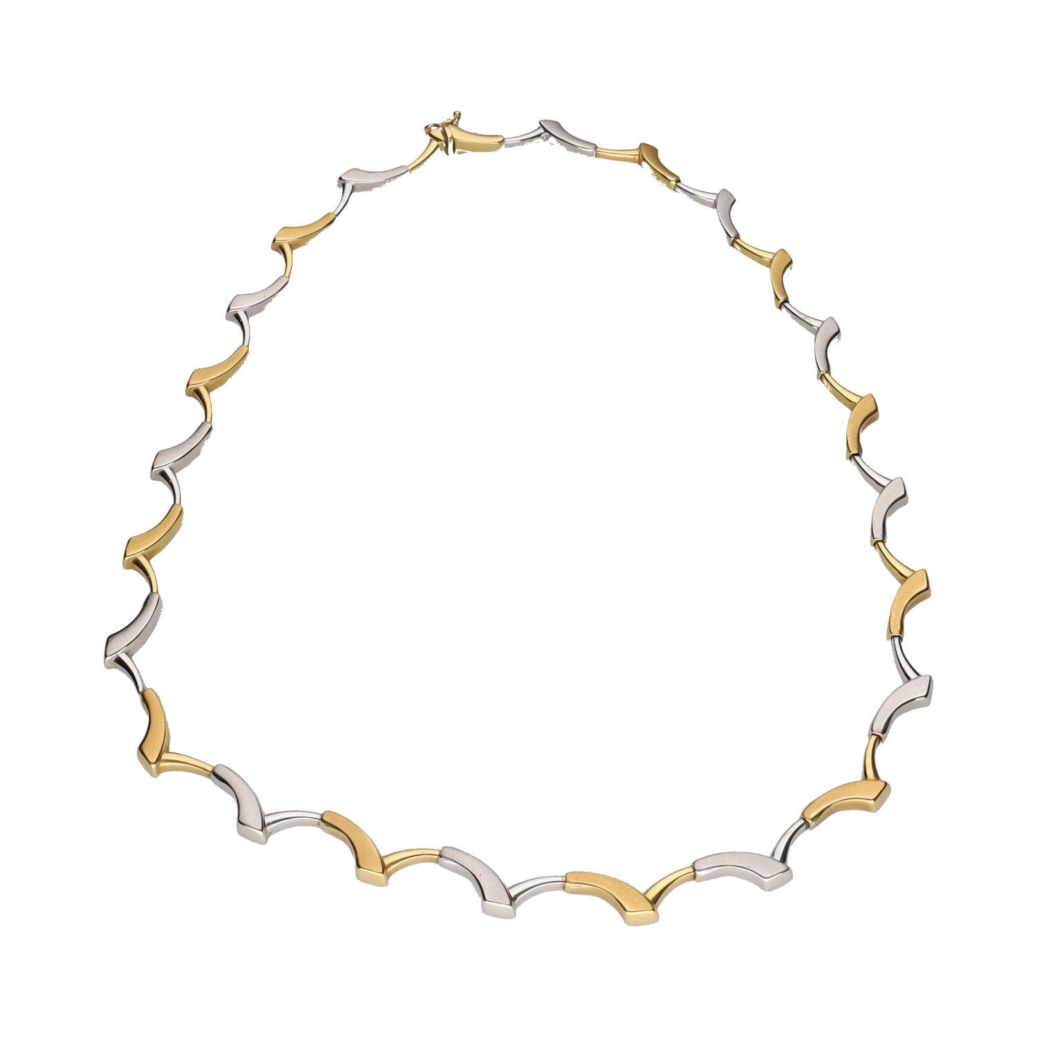 Collar semirrígido en oro amarillo y oro blanco.