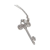 Collar y colgante llave de tiffany & co en platino y brillantes.