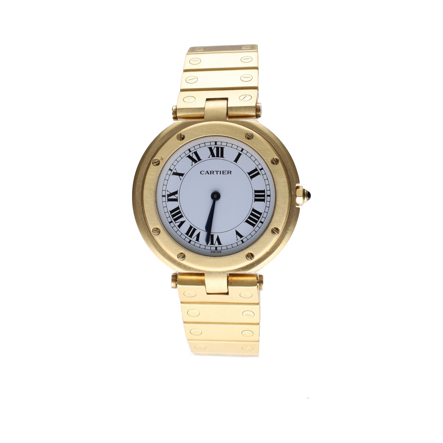 Santos ronde oro amarillo quartz 32mm.  
