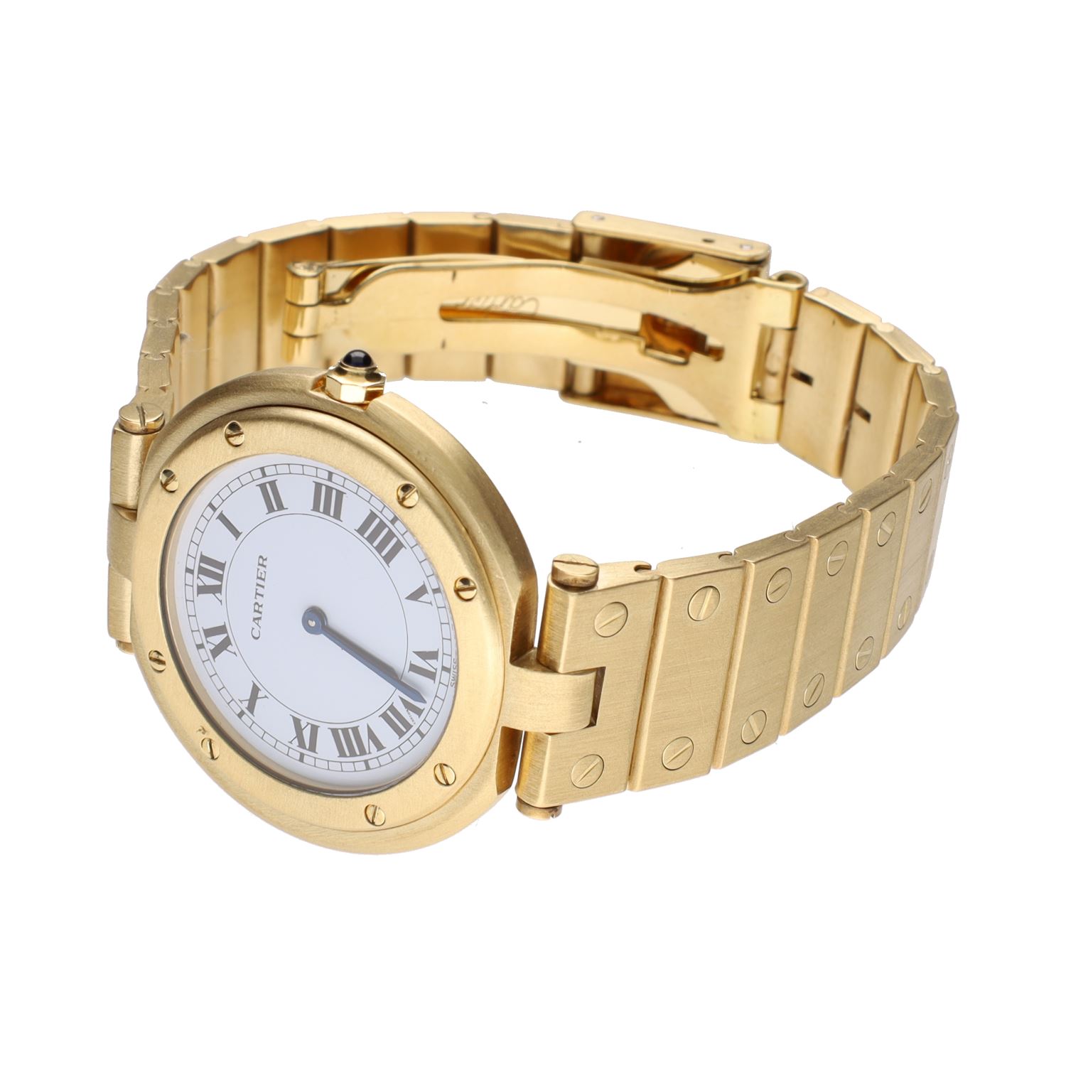 Santos ronde oro amarillo quartz 32mm.  