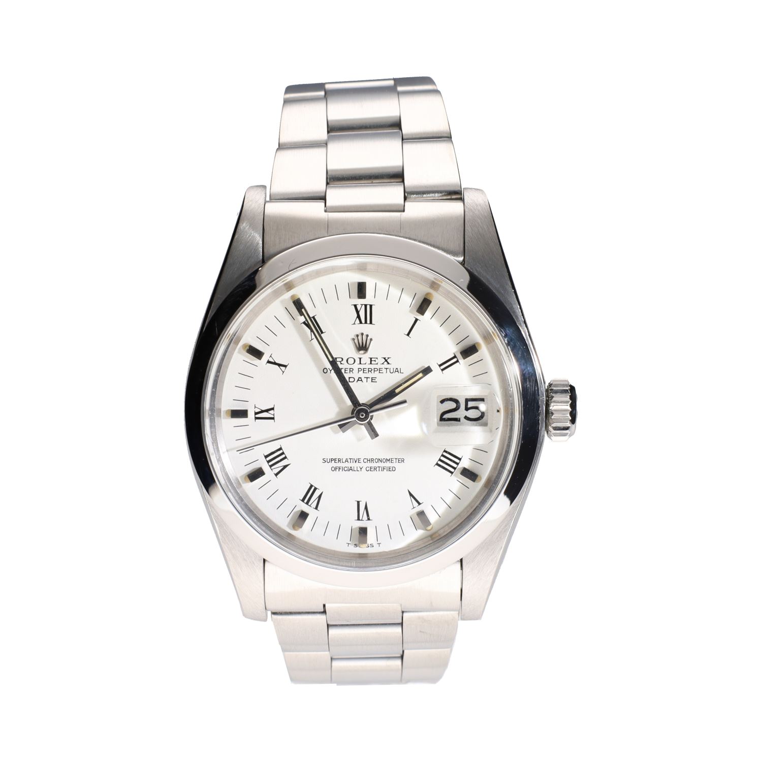 Oyster perpetual date acero plexi 34mm.   