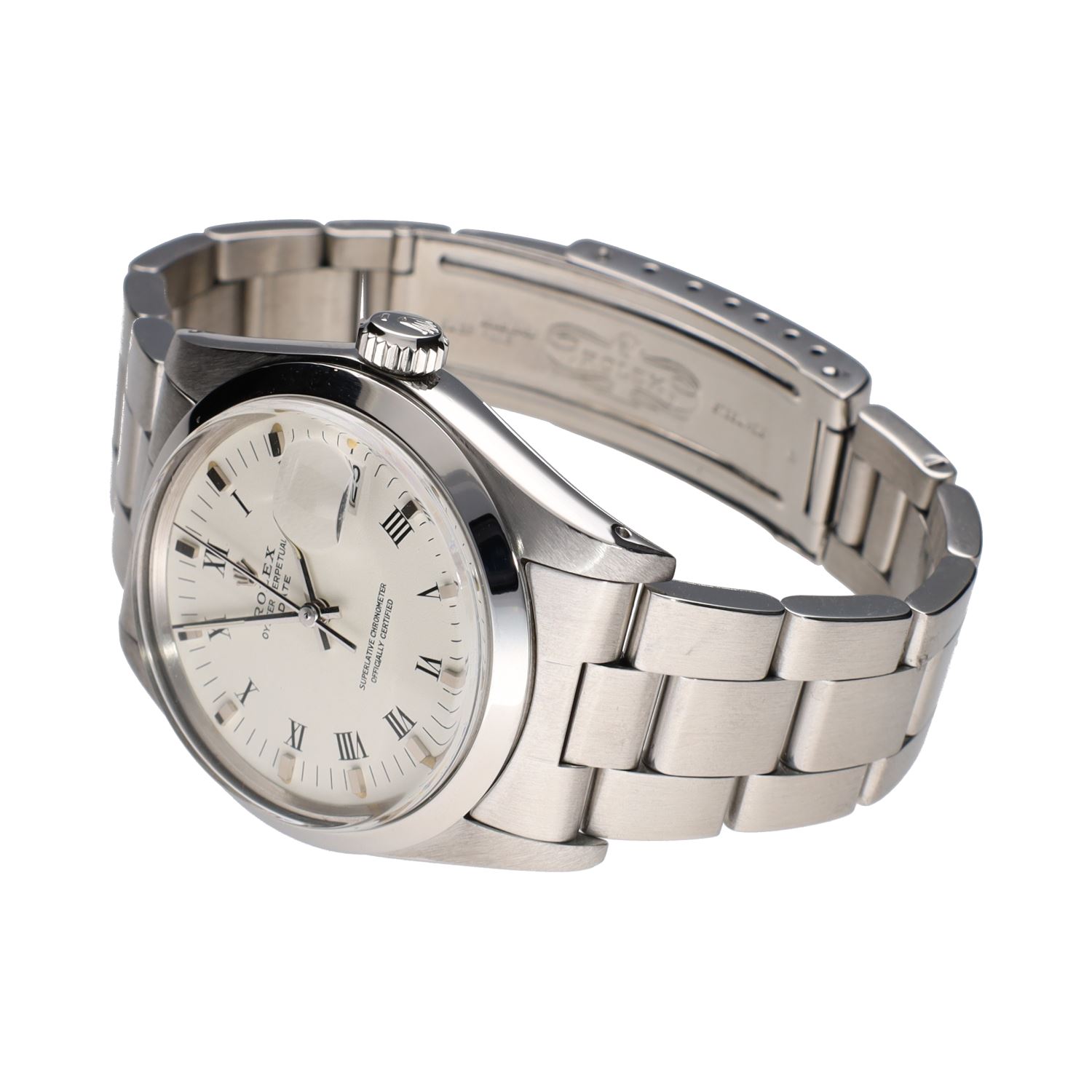 Oyster perpetual date acero plexi 34mm.   