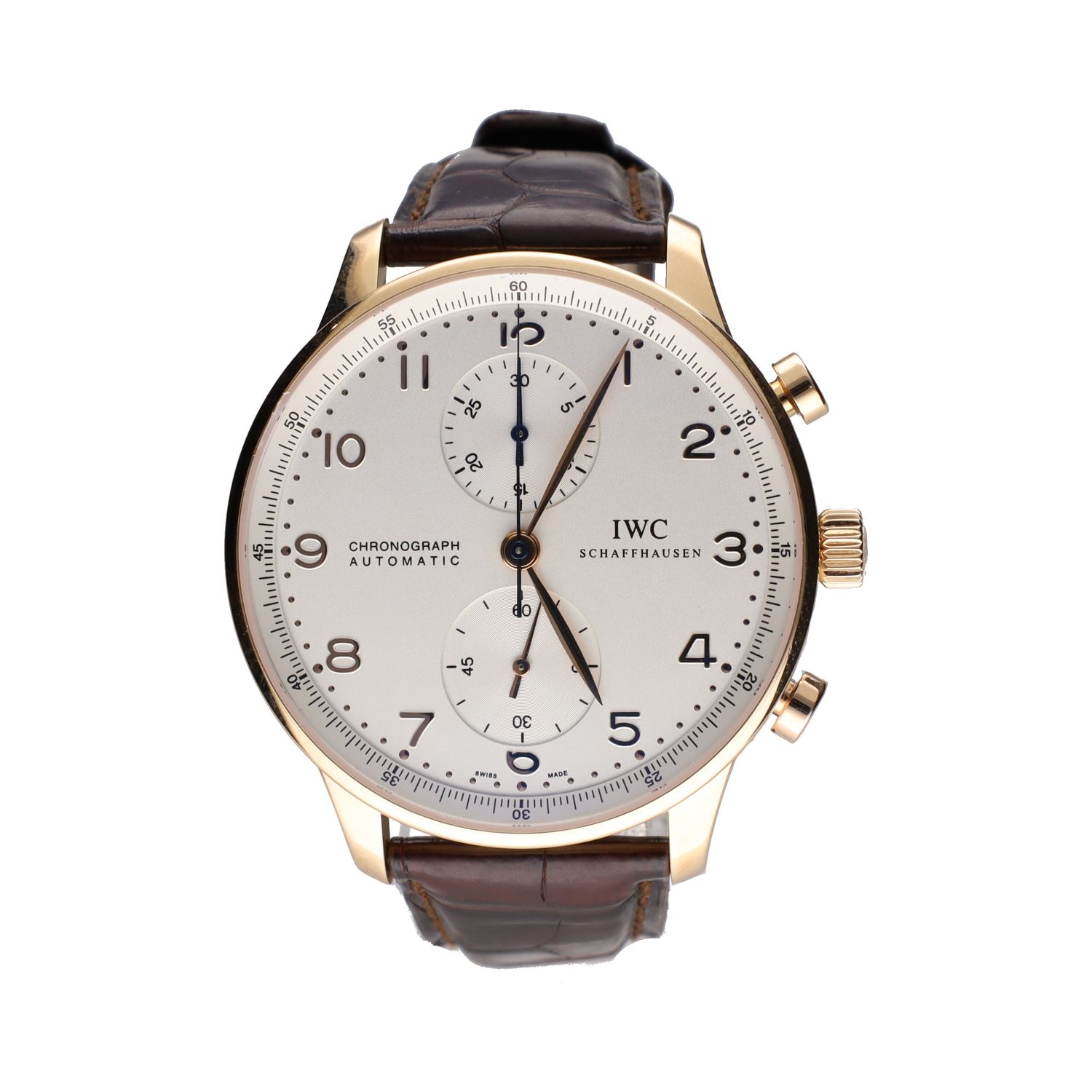 Portuguese chronograph oro rosa esfera blanca 41mm.  