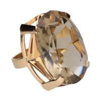 ANILLOS / SORTIJAS<BR>SORTIJA EN ORO AMARILLO CON CUARZO AHU...