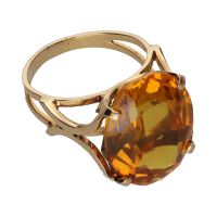 ANILLOS / SORTIJAS<BR>SORTIJA EN ORO AMARILLO CON CUARZO. TA...
