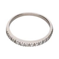 Sortija cintillo en oro blanco con brillantes. Talla 11.