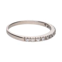 Sortija cintillo en oro blanco con brillantes. Talla 11.