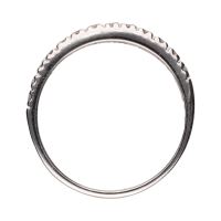 Sortija cintillo en oro blanco con brillantes. Talla 11.