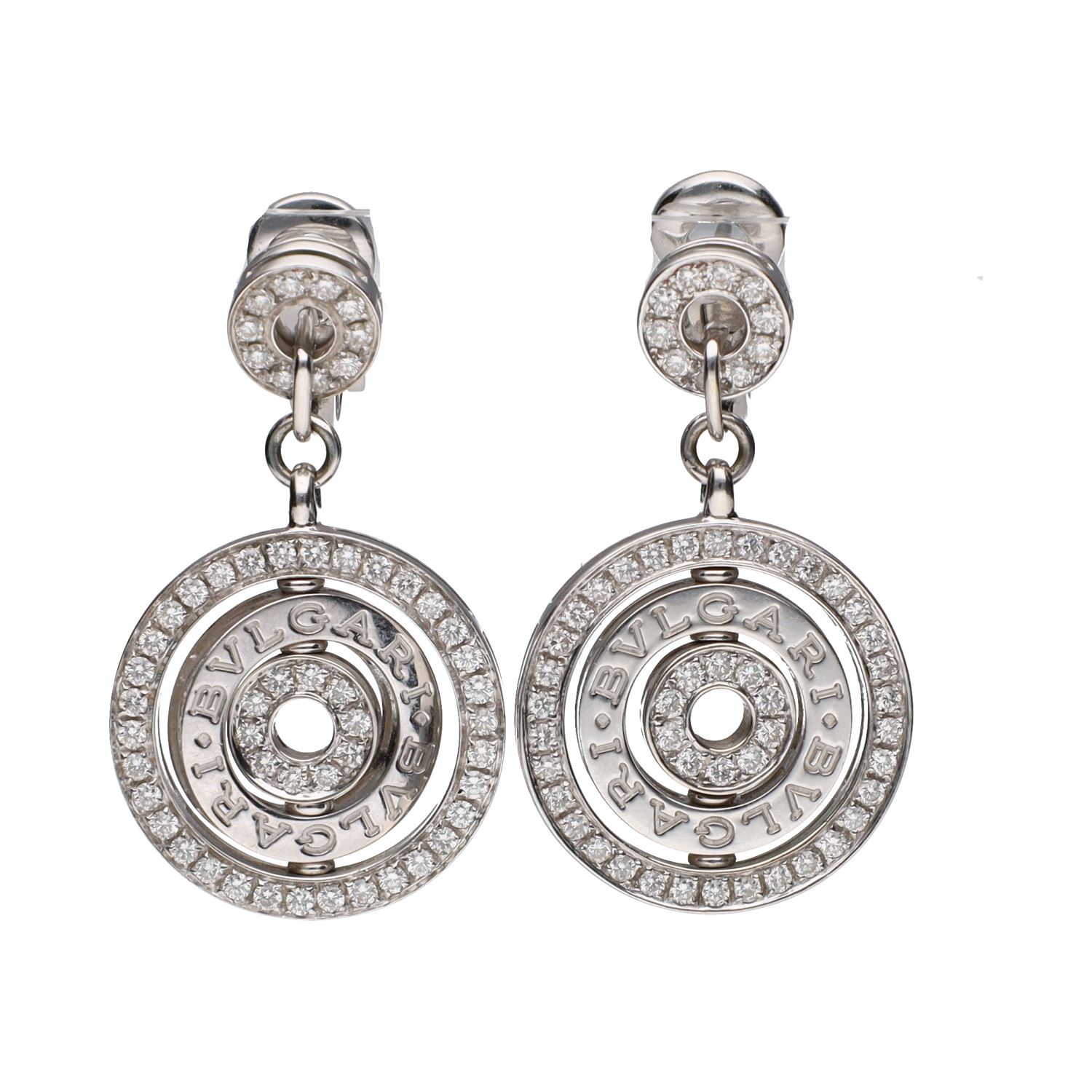 Pendientes astrale de bulgari en oro blanco con brillantes.