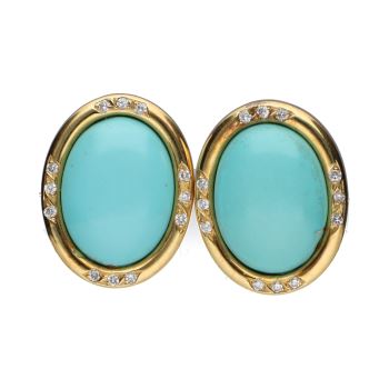 PENDIENTES<BR>PENDIENTES EN ORO AMARILLO CON TURQUES... · ref.: (SMX)