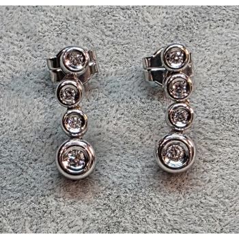 PENDIENTES<BR>PENDIENTES EN ORO BLANCO CON BRILLANTE... · ref.: (CLM)