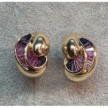 PENDIENTES<BR>PENDIENTES EN ORO AMARILLO CON AMATIST... · ref.: (OMX)