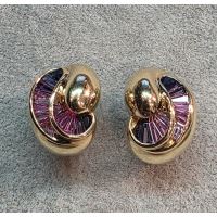PENDIENTES<BR>PENDIENTES EN ORO AMARILLO CON AMATIST...