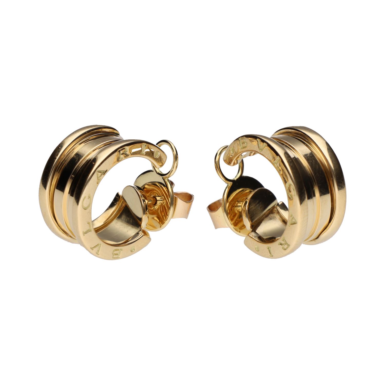 Pendientes bulgari b-zero anchos en oro amarillo.