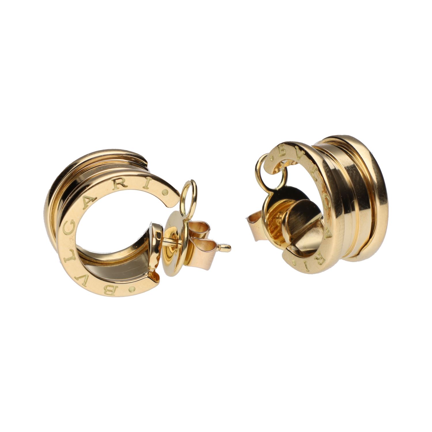 Pendientes bulgari b-zero anchos en oro amarillo.