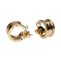 Pendientes bulgari b-zero anchos en oro amarillo.