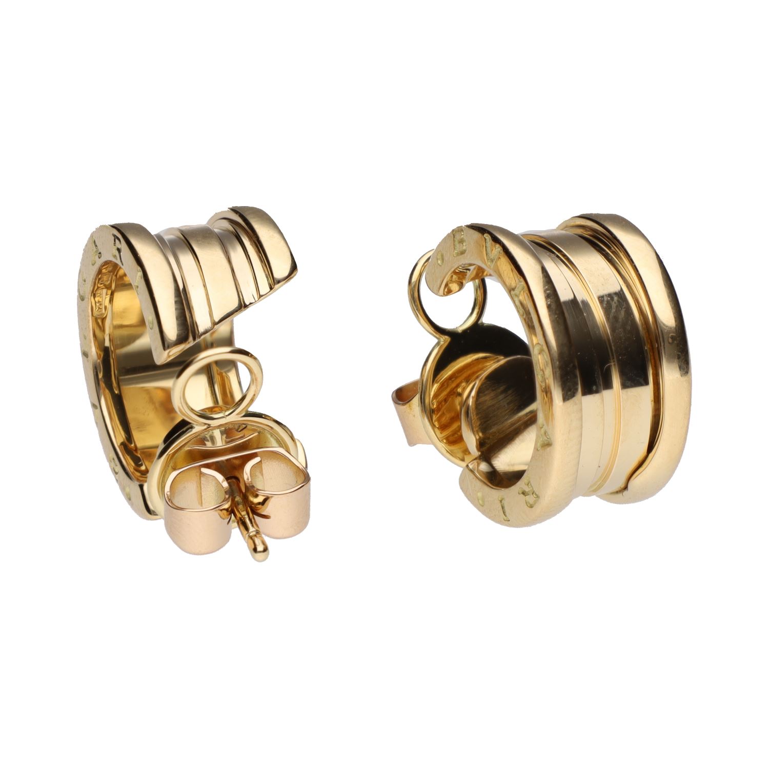 Pendientes bulgari b-zero anchos en oro amarillo.