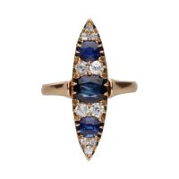 ANILLOS / SORTIJAS<BR>SORTIJA LANZADERA EN ORO AMARILLO CON ...