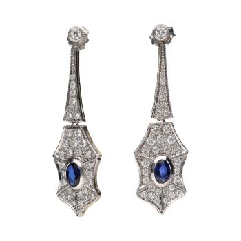 PENDIENTES<BR>PENDIENTES LARGOS EN ORO BLANCO CON ZA... · ref.: (NCMX)