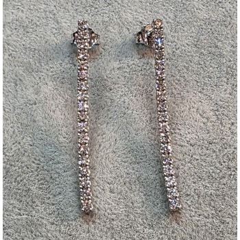 PENDIENTES<BR>PENDIENTES RIVIERE EN ORO BLANCO CON B... · ref.: (LIM)