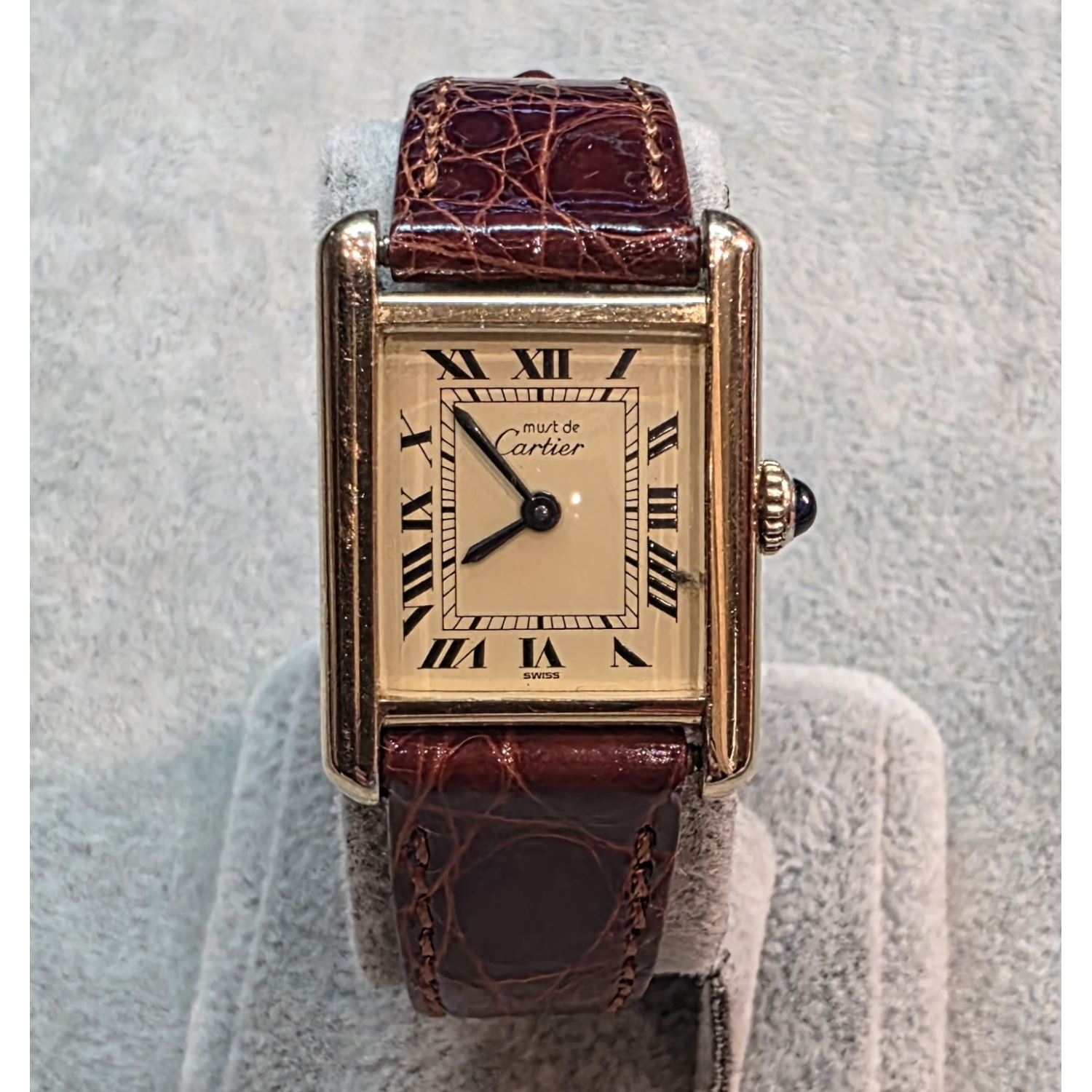 Must de cartier plata vermeil cuerda manual 21mm.   